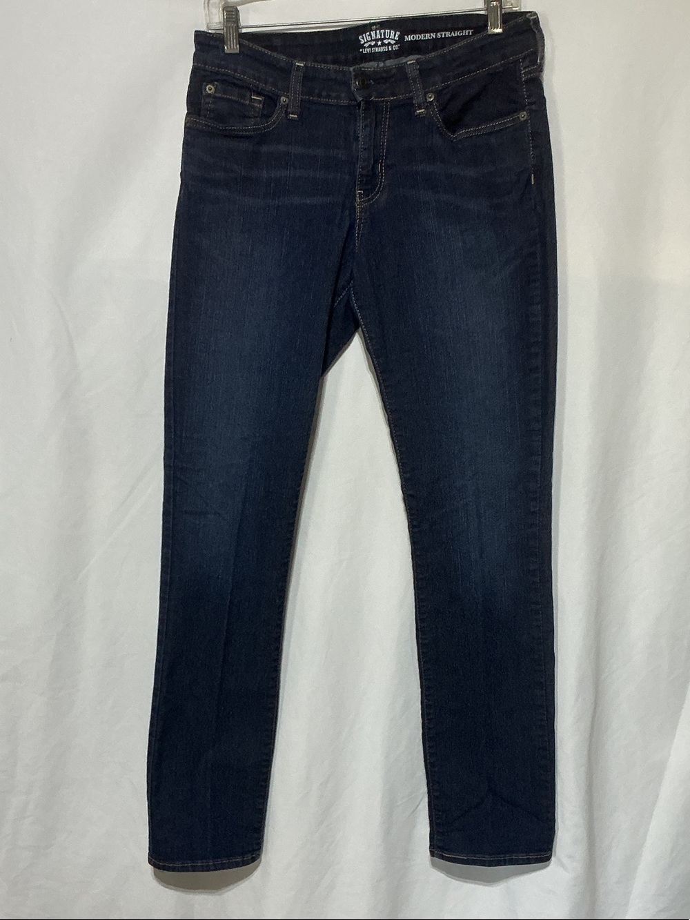 Signature by Levi Strauss Womens Dark Modern Straight Jeans Sz 32X34